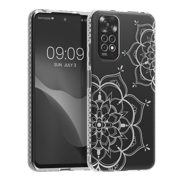 Husa Kwmobile pentru Xiaomi Redmi Note 11/Redmi Note 11s, Silicon, Transparent/Argintiu, 57822.03