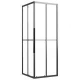 Cumpara ieftin Cabina de dus, negru, 80x80x180 cm, ESG semi-mata