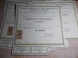 SOCIETATEA NATIONALA DE CREDIT INDUSTRIAL *CERTIFICAT PROVIZORIU ,1947 ( 8 BUC )