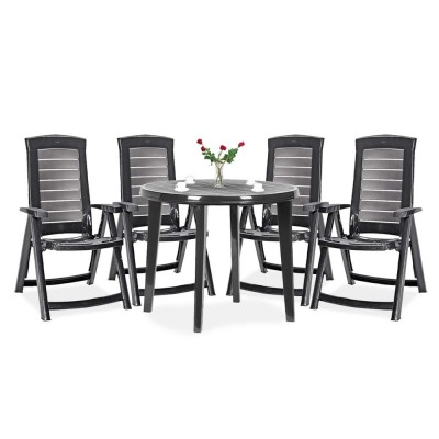Set mobilier de grădină Lisaro 4+1, grafit foto