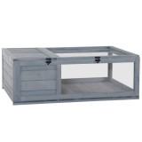 PawHut Casuta Testoase din Lemn, 2 Zone, Panou Rabatabil, Interior/Exterior, Maro, 91x60.5x32 cm