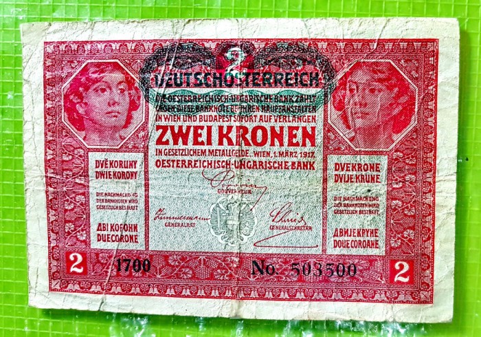 B126B- Bancnota 2 Koroane Armata germana in Austro-Ungaria.