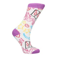 Șosete cu temă sexuală SEXY SOCKS Strip Poker, pentru femei, perfecte ca un cadou sexy și amuzant, mărimea 36-41, multicolor