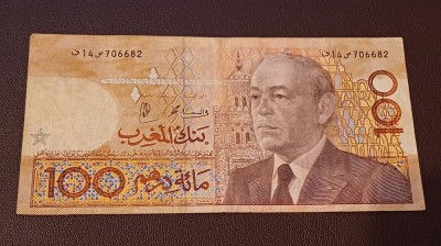 Maroc - 100 dirhams - 1987 foto