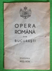 Program Opera Romana Bucuresti stagiunea 1933-1934 cu reclame foto