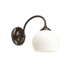 Aplica Erste Ramona Wenge + Alb, 1xE27, 60W, Metal, Abajur Sticla Alba, 230x140x190 mm