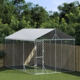 VidaXL Padoc exterior cu acoperiș argintiu 3x4,5x2,5 m oțel galvanizat