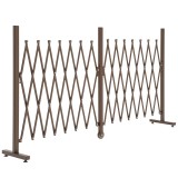 Outsunny Gard Extensibil Autoportant, Grilaj Flexibil din Oțel și Aluminiu, Pliabil, 52-405 cm, Maro &Icirc;nchis | Aosom Romania
