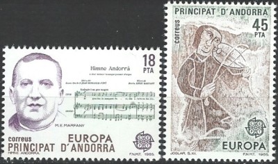 C20 - Andorra Spaniola 1985 - Europa,2v.neuzat,perfecta stare foto