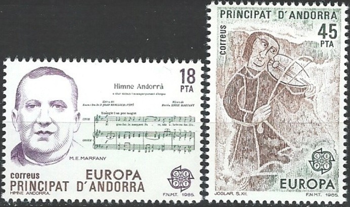 C20 - Andorra Spaniola 1985 - Europa,2v.neuzat,perfecta stare