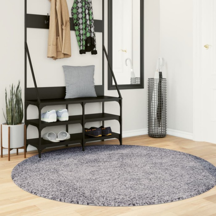 vidaXL Covor pufos &quot;PAMPLONA&quot; cu fire &icirc;nalte, albastru modern &Oslash; 200 cm