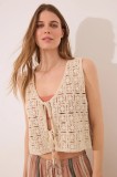 women&#039;secret vestă din bumbac culoarea maro, light, 3149938