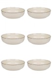 Set farfurii 6 piese, ceramica, bej, diametru 20 cm, stil Nordic