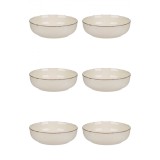 Set farfurii 6 piese, ceramica, bej, diametru 20 cm, stil Nordic