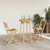 VidaXL Set bar de exterior 3 piese pliabil din bambus