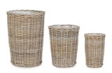 Cumpara ieftin Set 3 cosuri ratan gri Randy 35x24 cm, 41x32 cm, 55x39 cm