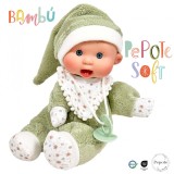 Papusa cu costumas verde Nines D Onil, Colectia Bebelusi moi, cu miros de vanilie, 26 cm (2024), Nines D&#039;onil
