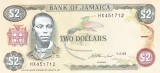 Bancnota Jamaica 2 Dolari 1993 - P69e UNC ( vezi descriere )