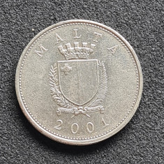 Malta 25 cents cent 2001