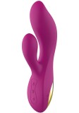 Vibrator Rabbit ToyJoy Freya Rumble Roz, 21.5 cm, 12 Moduri Vibratie, Reincarcabil, Silicon/ABS