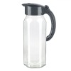 Carafa Sticla 1.5L cu Capac Plastic, Transparent/Gri - Ulcior Apa, Suc, Universal