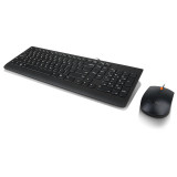 Lenovo 300 USB Combo Keyboard &amp; Mouse, Senzor mouse: Optic, Rezolutie (dpi): 1600 dpi, Tipul conexiunii: USB, Lungime/Tip cablu: 1.80m, Culoare: Negru
