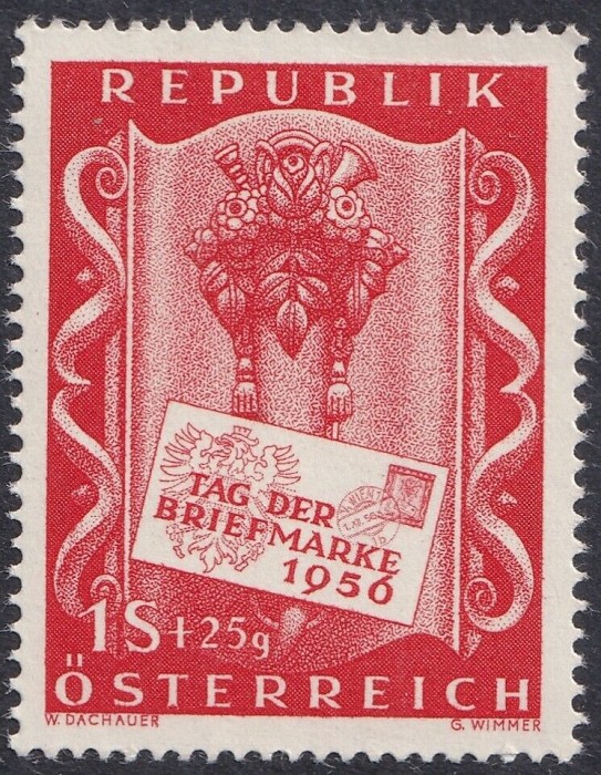 AUSTRIA 1956 - EVENIMENTE , ZIUA MARCII POSTALE TIMBRU NESTAMPILAT