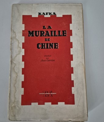 Carte veche Franz Kafka La Muraille de Chine foto