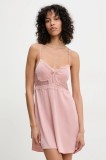 Answear Lab camasa de noapte femei, culoarea roz, dantela