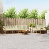 vidaXL Set de canapele de exterior cu pernă 7 pcs Natural și Crem 3367243
