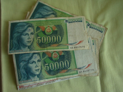 50000 dinari 1988 IUGOSLAVIA - Lot de 30 bucati foto