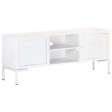vidaXL Comodă TV, alb, 115x30x46 cm, lemn masiv de mango