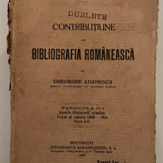 Gheorghe Adamescu - Contributiune la bibliografia romaneasca - fascicola 2 1923