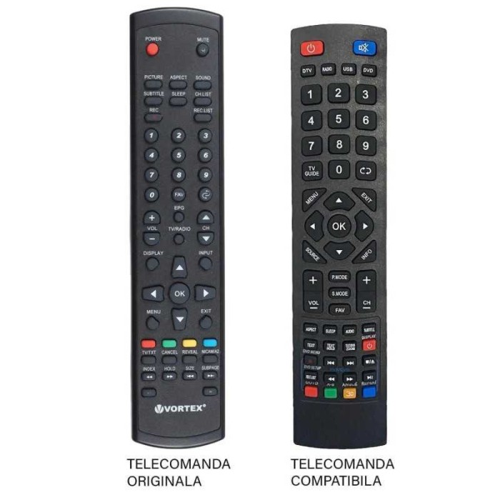 Telecomanda compatibila TV Vortex VLED-32T1D cod ER 1124 MFY 1114
