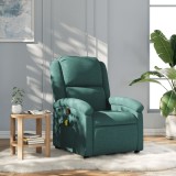 vidaXL Fotoliu de masaj rabatabil, verde &icirc;nchis, material textil