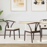 vidaXL Scaun de sufragerie 2 pcs Maro deschis și deschis 42020411