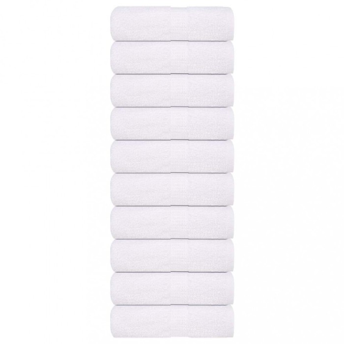 vidaXL Prosoape de baie 10 buc. FROGN Alb 30x30 cm 100% bumbac