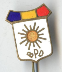BPD Blocul Partidelor Democratice 1945 - Insigna veche perioada Regala SUPERBA foto