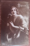 QW18 18 - Fotografie foarte veche - Superba domnisoara - 1924, Alb-Negru, Romania 1900 - 1950, Portrete