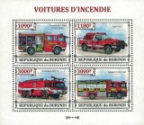 BURUNDI 2013 - Masini de pompieri / set complet - bloc+colita MNH (2 imagini)