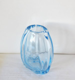 Vaza ART DECO cristal masiv aqua-blue, suflata si gravata manual - Orrefors