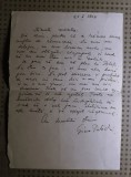 Scrisoare scrisa si semnata de marea actrita Gina Patrichi/ Adresantul e marele regizor Sica Alexandrescu