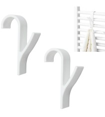 Carlig pentru calorifer, din plastic, alb, 9.5 cm