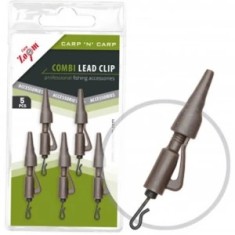Kit Montura Plumb Pierdut CARP ZOOM Combi Lead Clip, Brown, 5buc/pac foto