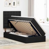 Cumpara ieftin Pat cu LED si saltea Negru 90 x 200 cm Tesatura