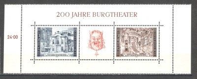 Austria.1976 200 ani Teatrul Orasenesc Viena-Bl. MA.830 foto