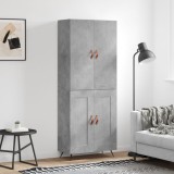 vidaXL Dulap &icirc;nalt, gri beton, 69,5x34x180, lemn compozit