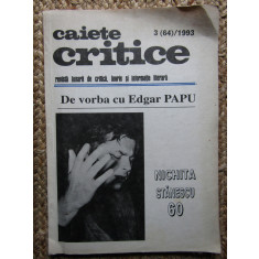 CAIETE CRITICE REVISTA DE CRITICA TEORIE SI INFORMATIE LITERARA , NR. 3 , 1993