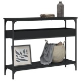 vidaXL Măsuță consolă cu raft, negru, 100x29x75 cm, lemn prelucrat