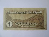 Rara! Spania 1 Peseta 1937 Ripoll